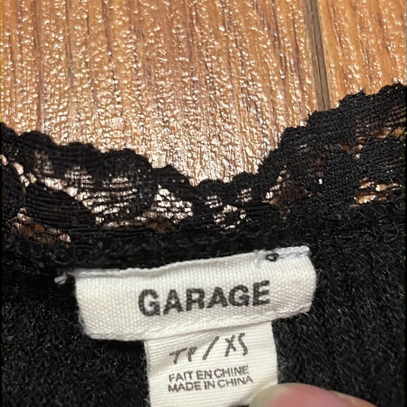 Garage black ribbed laced crop top - Picture 3 of 3